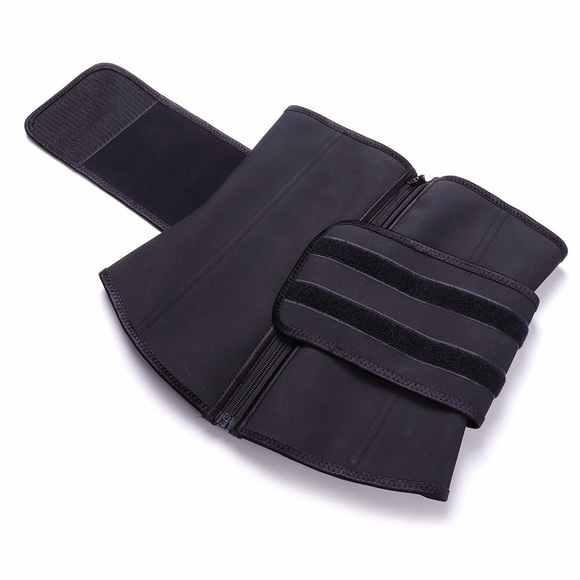 Black Latex waist trainer with waist belt! main image 5